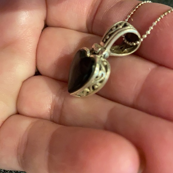 Sterling Silver and Black Onyx Necklace - Picture 7 of 8